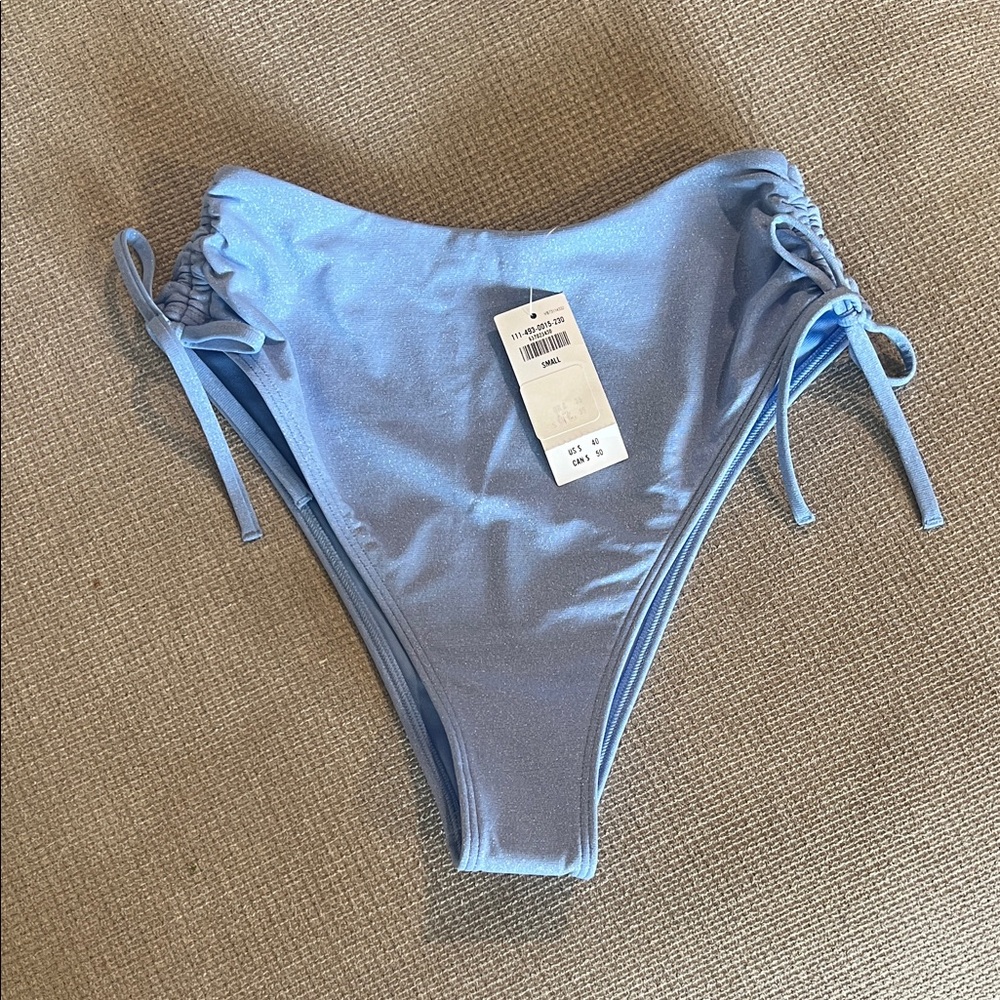 NWT Abercrombie & Fitch Light Blue Tie-Side Bikini Bottoms (cheeky)